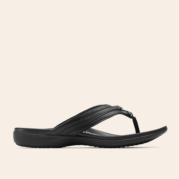 Women’s Arch Support Thong Sandals - ALL BLACK - 3