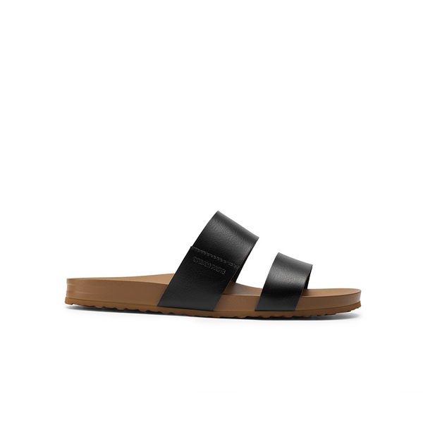 Women’s Double Strap Lightweight Slide Sandals - BLACK - 3
