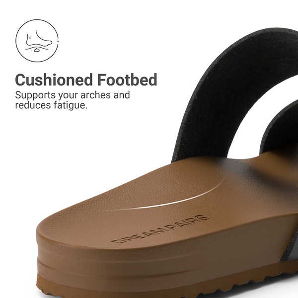 Women’s Double Strap Lightweight Slide Sandals - BLACK - 7