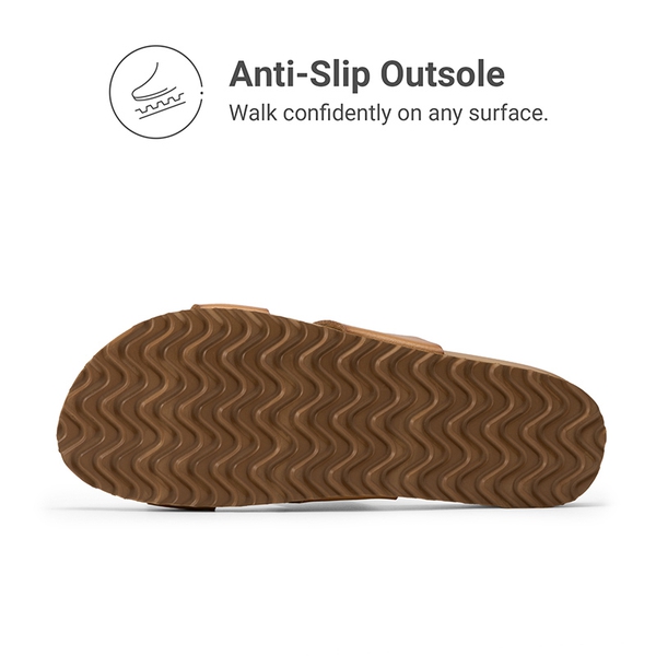Women’s Double Strap Lightweight Slide Sandals - NATURAL - 5