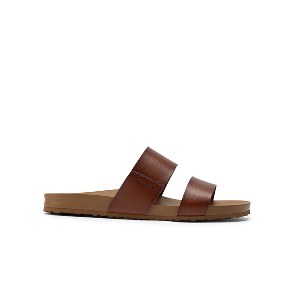 Women’s Double Strap Lightweight Slide Sandals - BROWN - 3