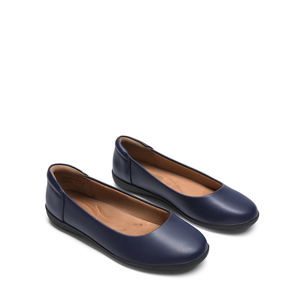 Comfortable Round Toe Ballet Flats - NAVY - 3