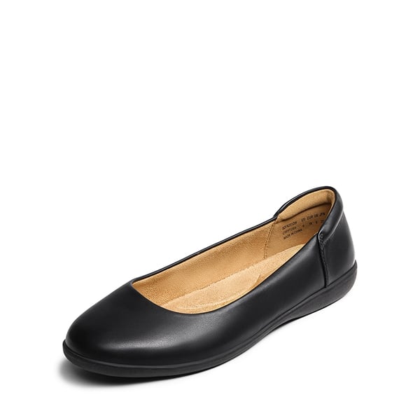 Ascenelle Comfortable Round Toe Ballet Flats - BLACK -  0