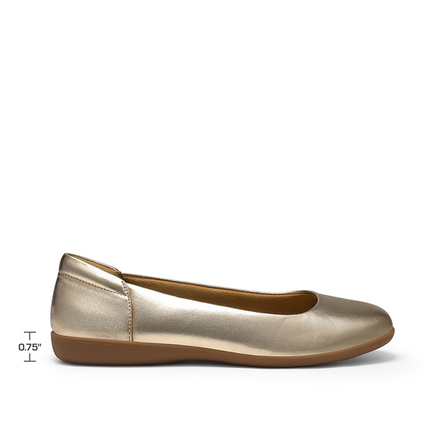 Comfortable Round Toe Ballet Flats - GOLD - 2