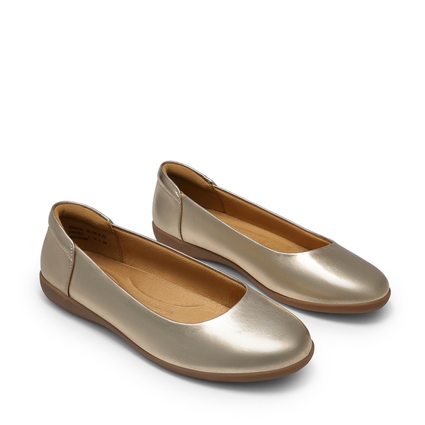 Comfortable Round Toe Ballet Flats - GOLD - 3