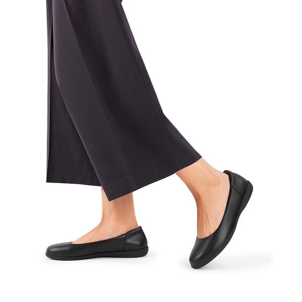 Ascenelle Comfortable Round Toe Ballet Flats - BLACK - 1