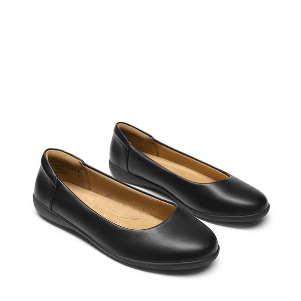 Ascenelle Comfortable Round Toe Ballet Flats - BLACK - 3