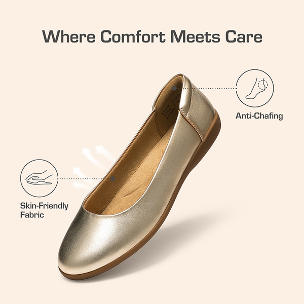 Comfortable Round Toe Ballet Flats - GOLD - 6
