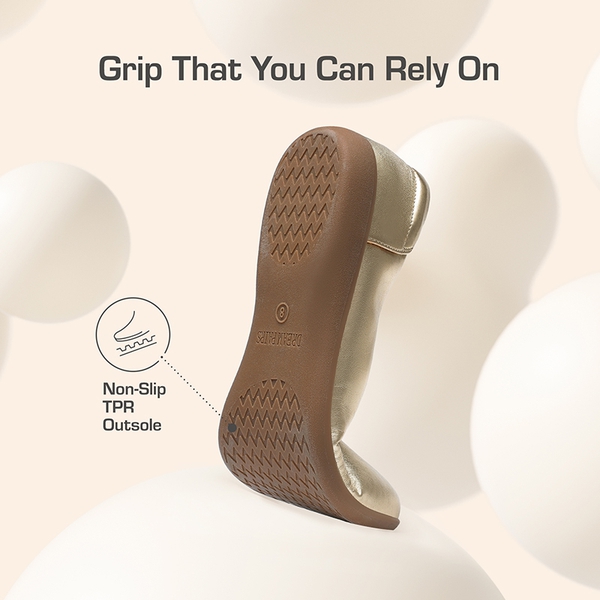 Comfortable Round Toe Ballet Flats - GOLD - 5