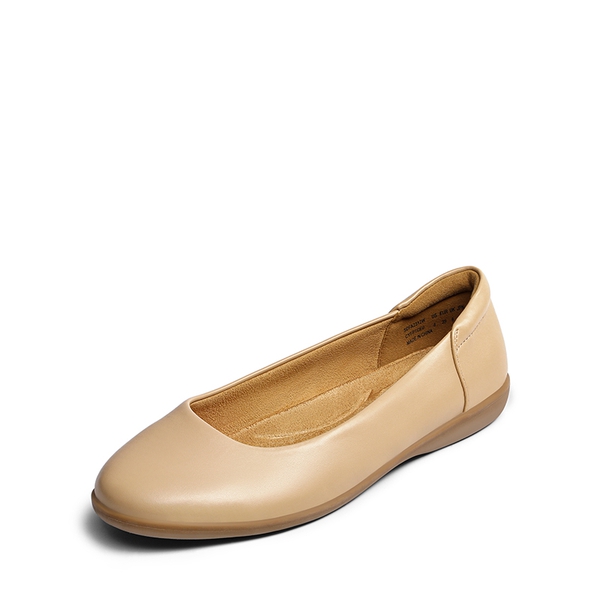 Ascenelle Comfortable Round Toe Ballet Flats - NUDE -  0