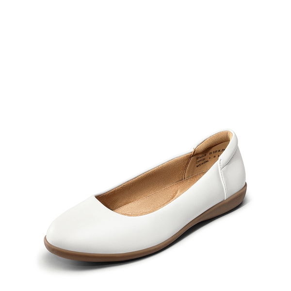 Ascenelle Comfortable Round Toe Ballet Flats - WHITE -  0