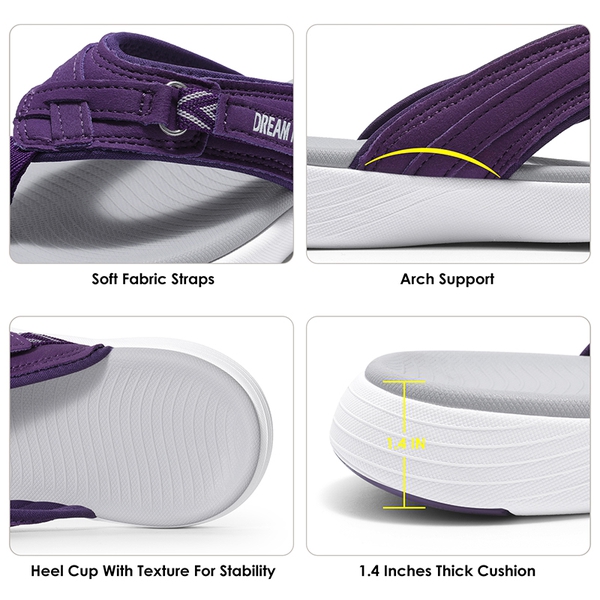 Comfort Flip Flop Sandals - PURPLE - 4