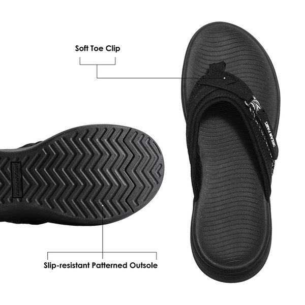 Comfort Flip Flop Sandals - BLACK - 3