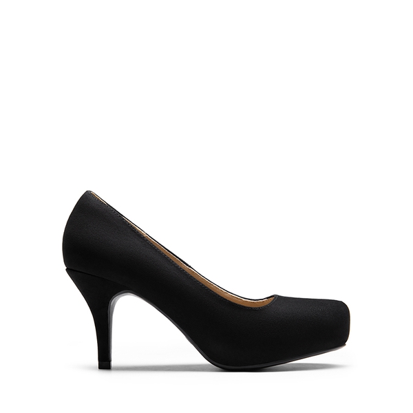 Classic Closed Toe 3 Inch Heels Pumps - BLACK SUEDE - 3