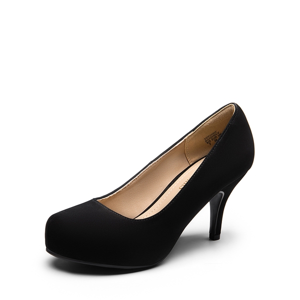 Classic Closed Toe 3 Inch Heels Pumps - BLACK NUBUCK -  0