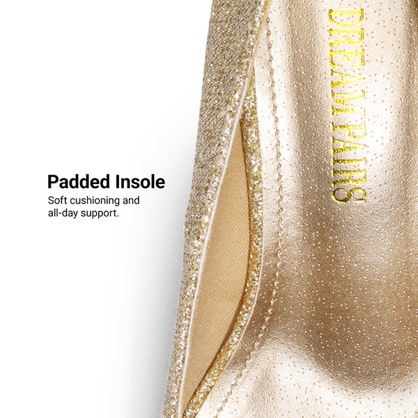 Classic Closed Toe 3 Inch Heels Pumps - GOLD - 5