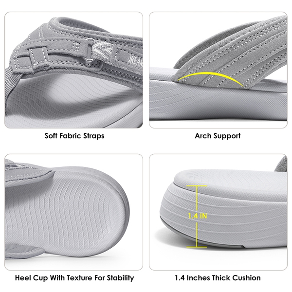 Comfort Flip Flop Sandals - GREY - 4