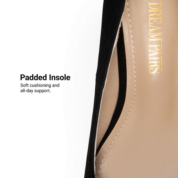 Classic Closed Toe 3 Inch Heels Pumps - BLACK NUBUCK - 5