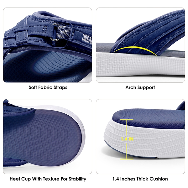 Comfort Flip Flop Sandals - NAVY - 4