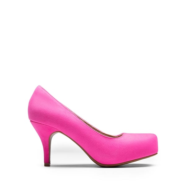 Classic Closed Toe 3 Inch Heels Pumps - FUCHSIA SUEDE - 3