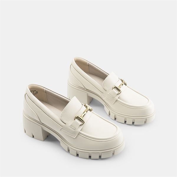 Chunky Slip-On Loafers - BEIGE - 4
