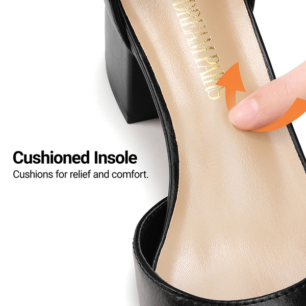 Annee Pointed Toe Low Chunky Heels Pump Shoes - BLACK PU - 5