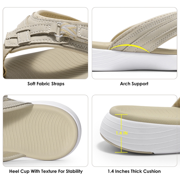 Comfort Flip Flop Sandals - BEIGE - 4