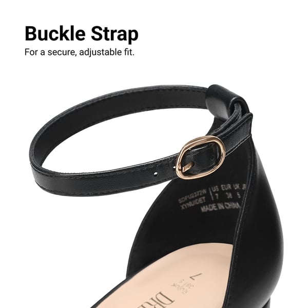 Platform Ankle Strap Chunky Pumps - BLACK-PU - 5