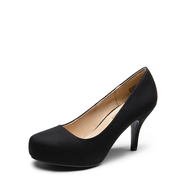 Classic Closed Toe 3 Inch Heels Pumps - BLACK SUEDE -  0