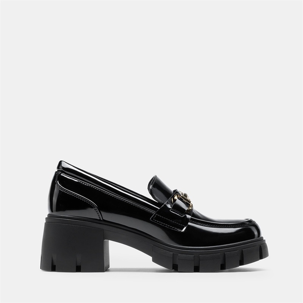 Chunky Slip-On Loafers - BLACK-PAT - 3