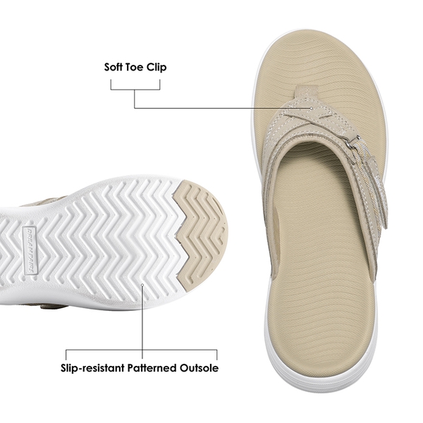 Comfort Flip Flop Sandals - BEIGE - 3