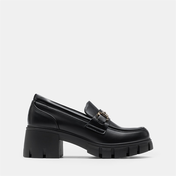 Chunky Slip-On Loafers - BLACK - 3