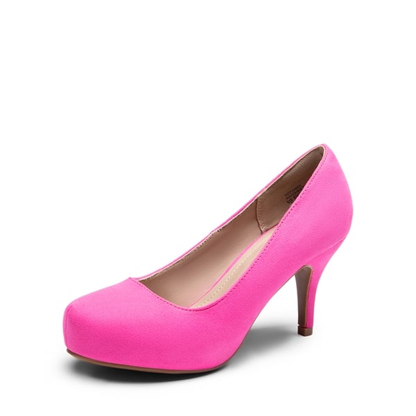 Classic Closed Toe 3 Inch Heels Pumps - FUCHSIA SUEDE -  0