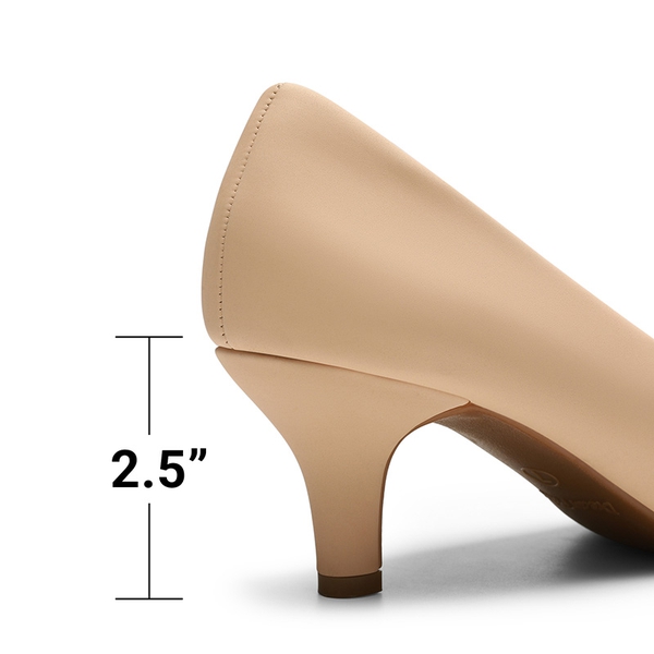 Comfy Round Toe Low Heel Pumps - NUDE NUBUCK - 7