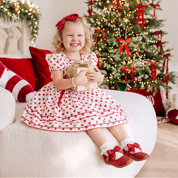 Girl's Mary Jane Dress Shoes with Removable Bow - RED - 1