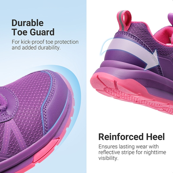 Kids’ Lace-Up Non-Slip Running Shoes - PURPLE - 2
