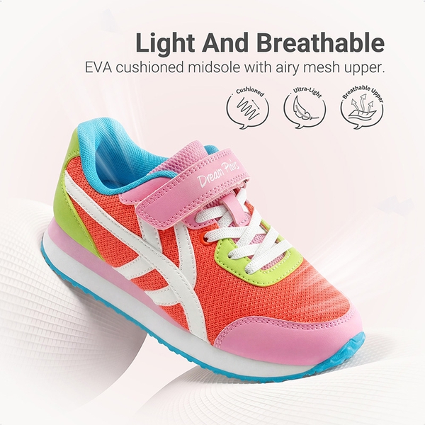 Girls’ Retro Sporty Lightweight Mesh Tennis Shoes - ORANGE - 2
