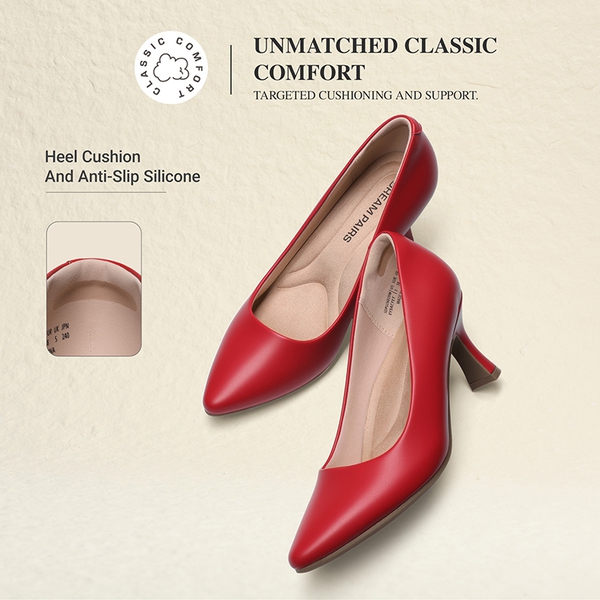 Ascenelle Women’s Comfortable Pumps with Arch Support - RED - 5