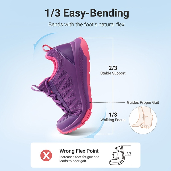 Kids’ Lace-Up Non-Slip Running Shoes - PURPLE - 5
