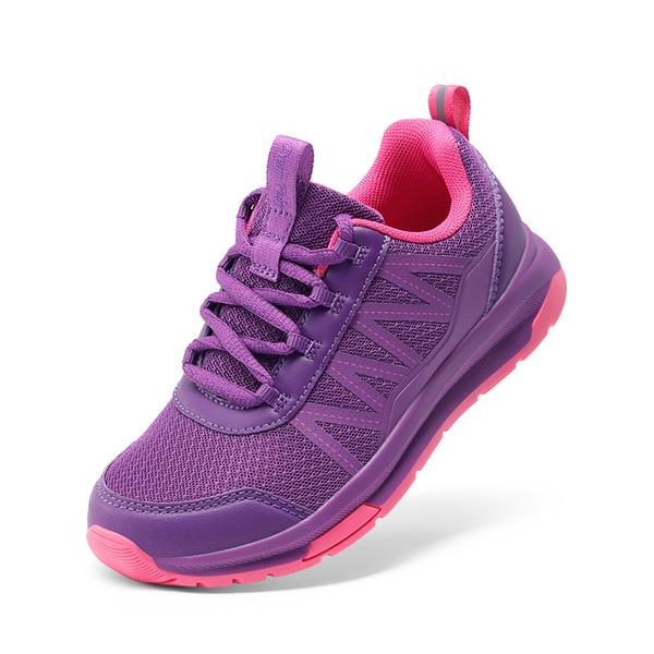 Kids’ Lace-Up Non-Slip Running Shoes - PURPLE -  0