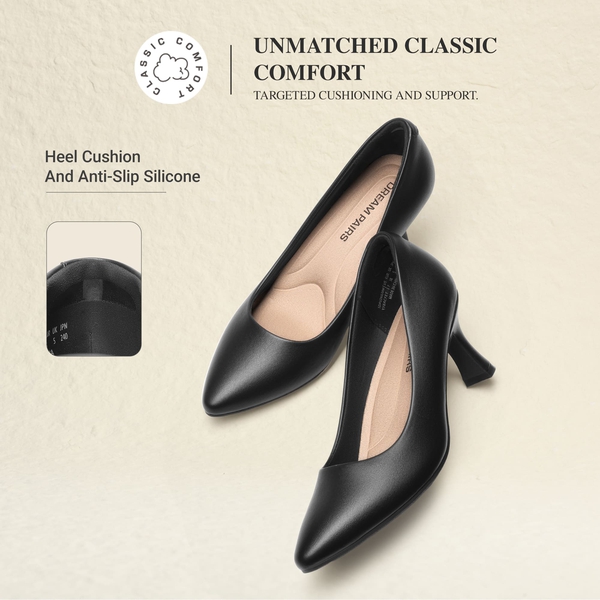 Ascenelle Women’s Comfortable Pumps with Arch Support - BLACK-PU - 5
