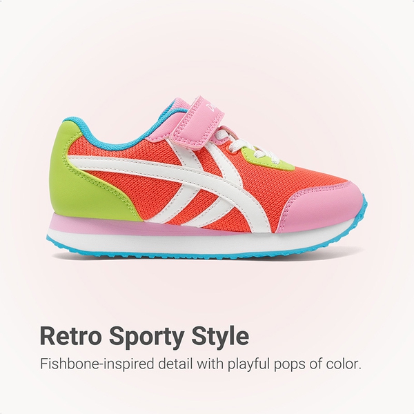 Girls’ Retro Sporty Lightweight Mesh Tennis Shoes - ORANGE - 3
