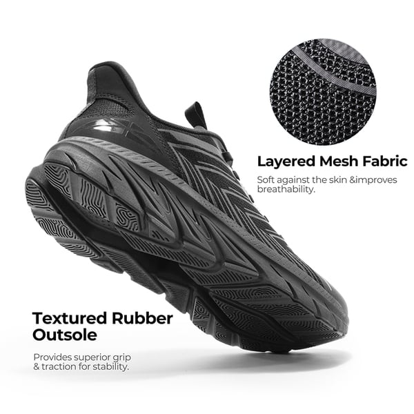 [ALLSWIFIT 2.0] Men's Comfortable Non-Slip Workout Sneakers - ALL BLACK-NEW - 2