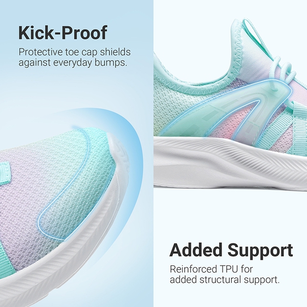 Kids’ Lightweight Slip-On Running Shoes - RAINBOW - 5