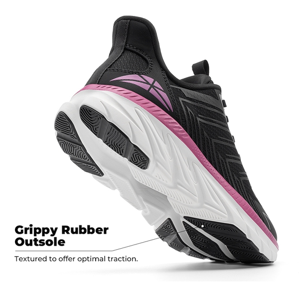 [ALLSWIFIT 2.0] Women's Comfortable Walking Sneakers - BLACK/FUCHSIA-NEW - 5