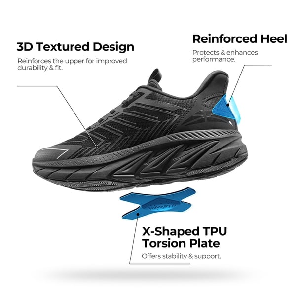 [ALLSWIFIT 2.0] Men's Comfortable Non-Slip Workout Sneakers - ALL BLACK-NEW - 1