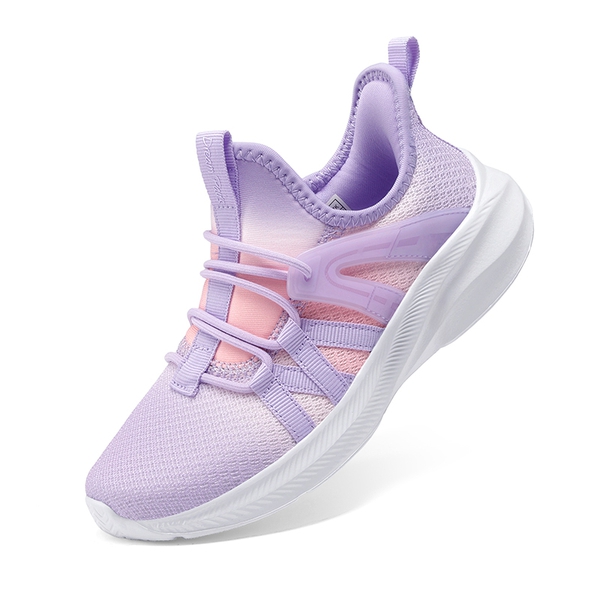 Kids’ Lightweight Slip-On Running Shoes - PURPLE/PINK -  0