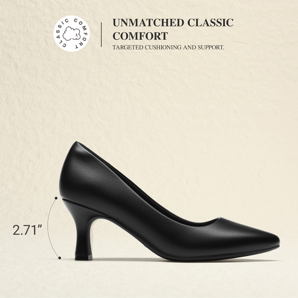 Ascenelle Women’s Comfortable Pumps with Arch Support - BLACK-PU - 4