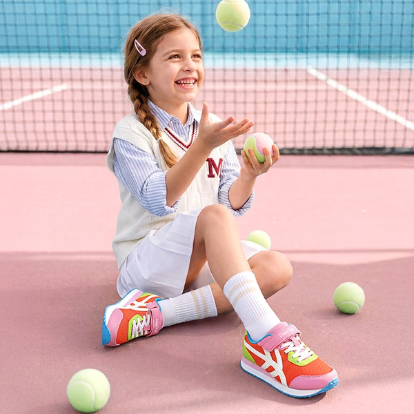 Girls’ Retro Sporty Lightweight Mesh Tennis Shoes - ORANGE - 1