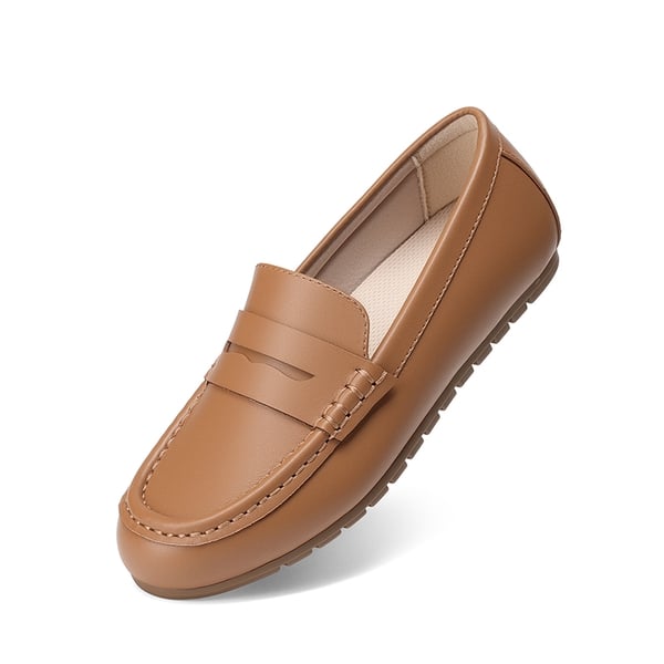 Ascenelle Women’s Comfortable Loafers with Arch Support - BROWN -  0